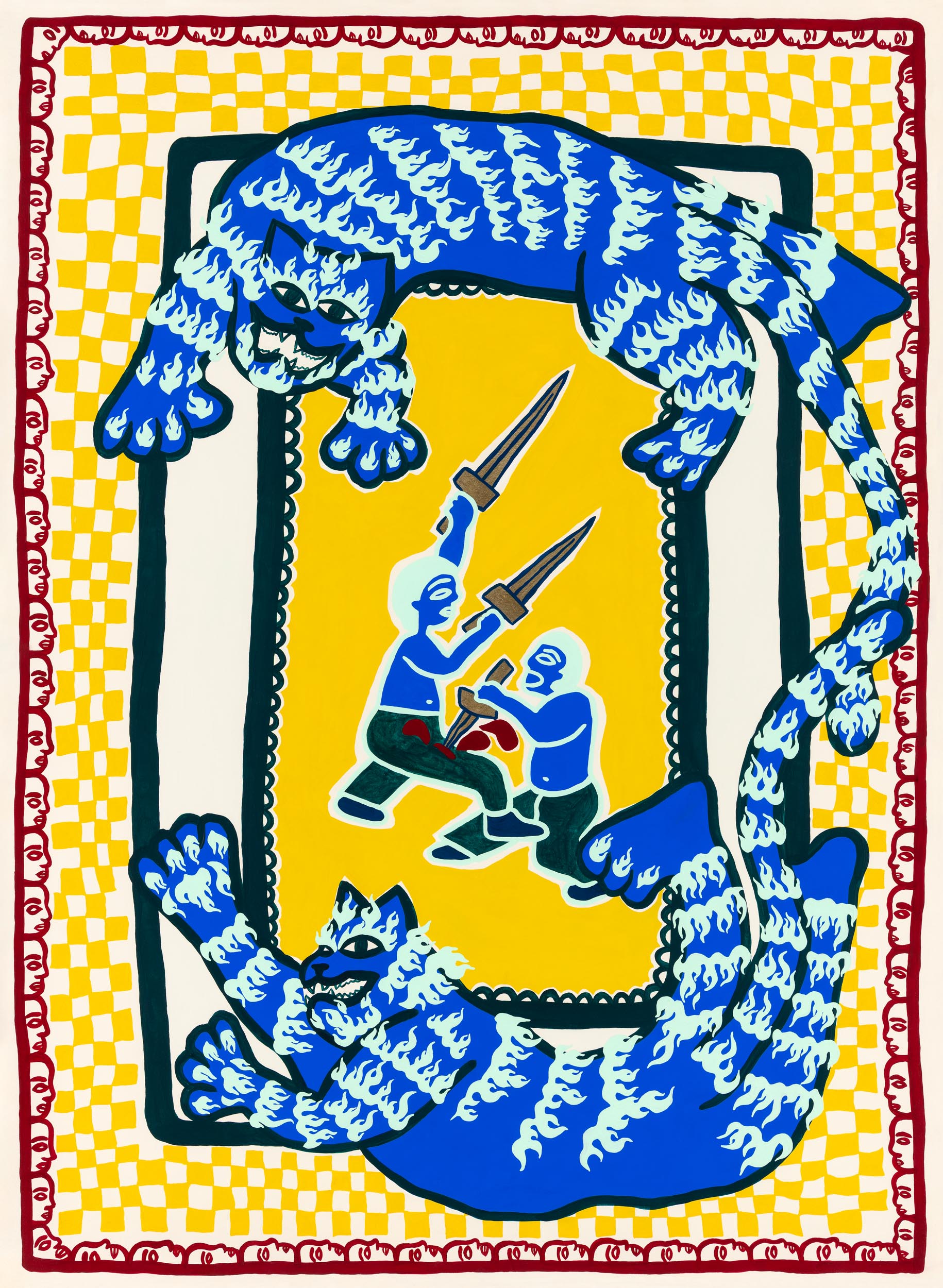 powerful tiger rug, fine art print