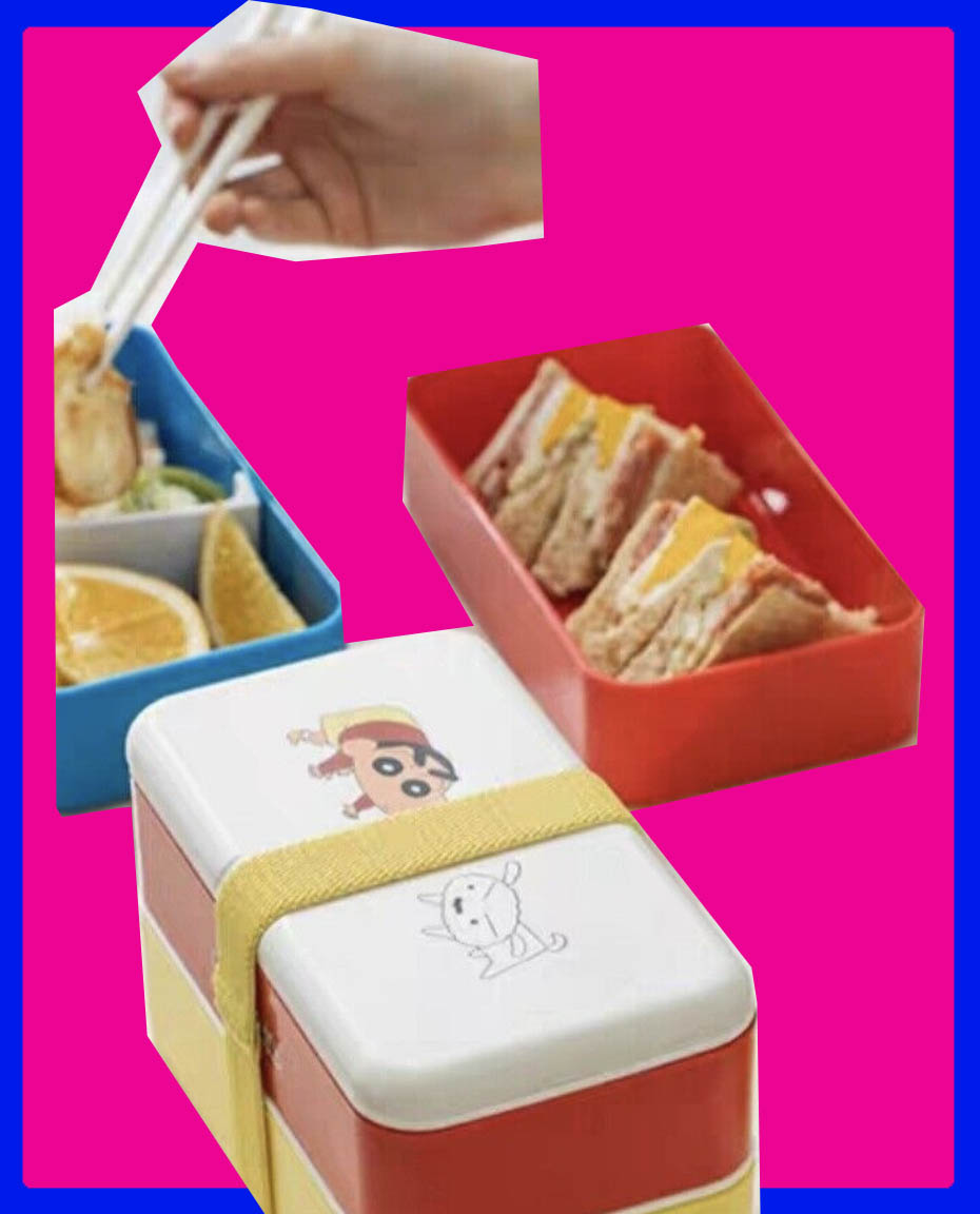 Anime Manga Crayon Shin Chan Shiro Plastic 2 Stage Lunch Box White